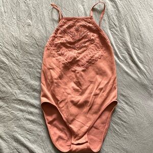 Free People Peach Bodysuit